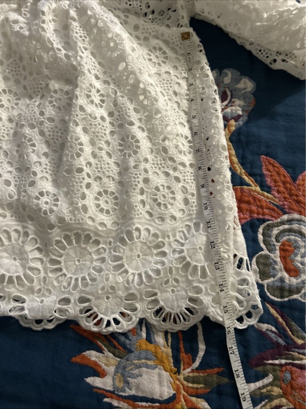 Anthropologie Maeve Off White Off The Shoulder Eyelet Top Lace Size XS - Picture 7 of 10
